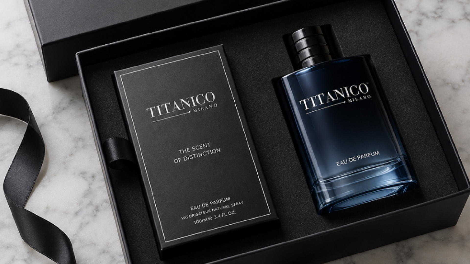 A signature fragrance bottle